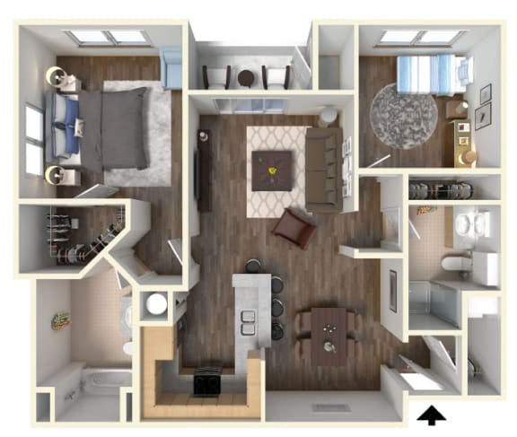 a floor plan of a two bedroom apartment