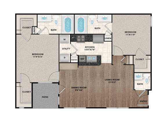 B1 Floor Plan at Flats on Chapel, Waco