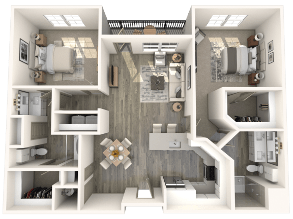 B2 Floor Plan at Inspire, Charlotte, NC, 28211