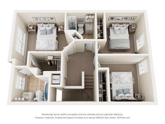 Windsor w/ Garage Floor Plan at Ballantrae Apartments, Sanford, FL, 32771