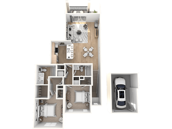 The Siena with Garage Floor Plan at The Palmeri Residences, Florida, 34104