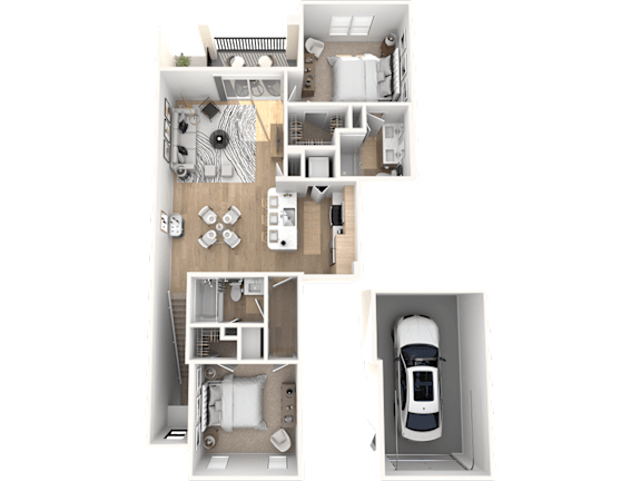 The Sanibel with Garage Floor Plan at The Palmeri Residences, Naples, FL