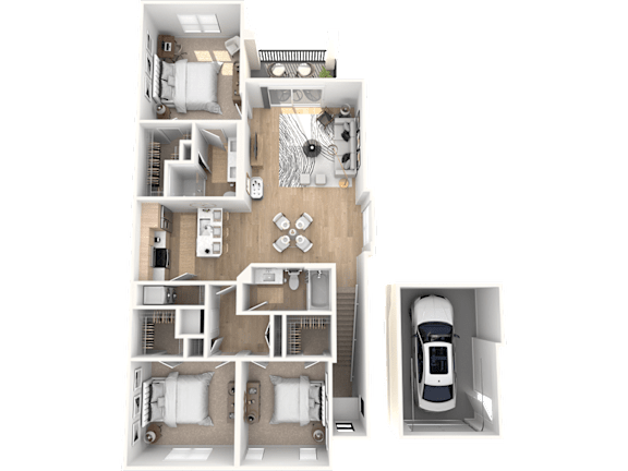 The Solano with Garage Floor Plan at The Palmeri Residences, Naples