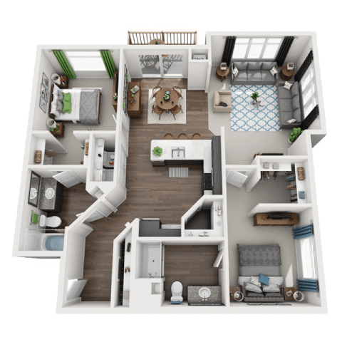 a1 floor plan  1 bedroom  1199 square feet
