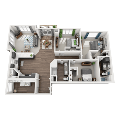 a bedroom floor plan and a 2100 sq ftat SoRoc On Maine, Minnesota