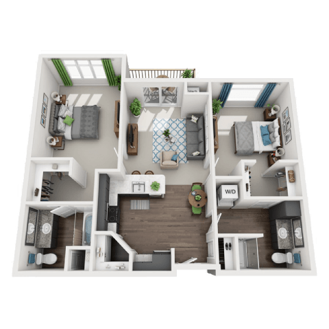 a 3d floor plan of a 2100 sq ft apartment a 3d floor plan of a 2100 sq ft apartmentat SoRoc On Maine, Minnesota