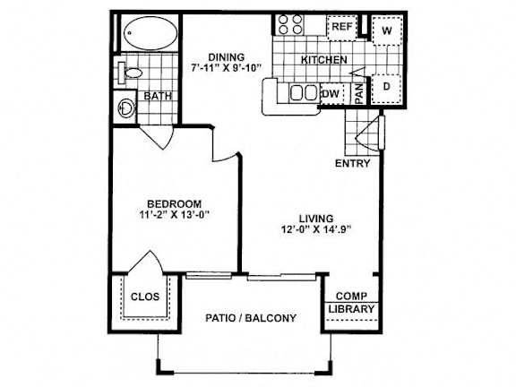 a floor plan of a house with a combination of bedrooms and a living room