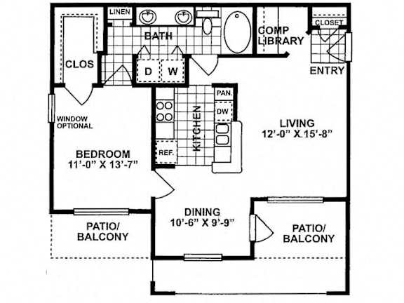 a floor plan of a house with a combination of bedrooms and baths