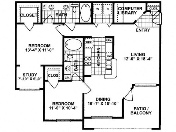 floor plan of the second level of a craftsman style home with an open concept