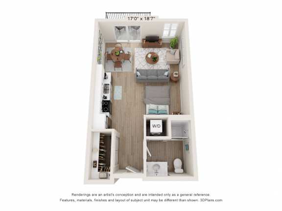 B Floor Plan at SoRoc On Maine, Minnesota, 55904