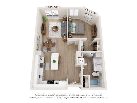 C1 Floor Plan at SoRoc On Maine, Rochester, MN