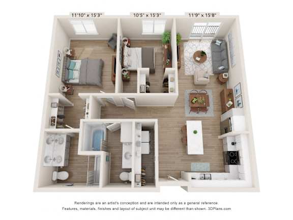 G Floor Plan at SoRoc On Maine, Rochester Minnesota