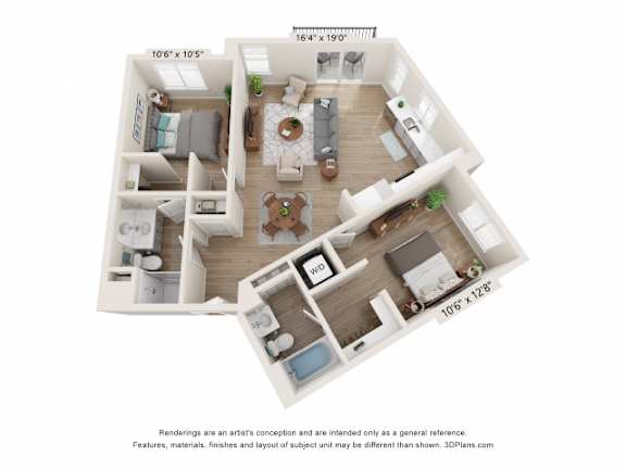H Floor Plan at SoRoc On Maine, Rochester Minnesota