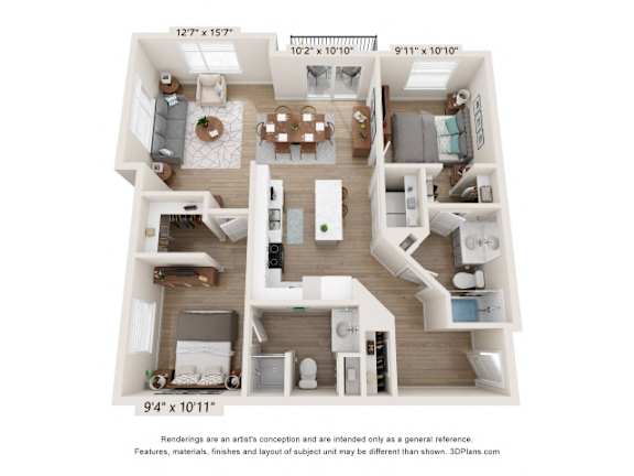 K1 Floor Plan at SoRoc On Maine, Rochester, MN 55904
