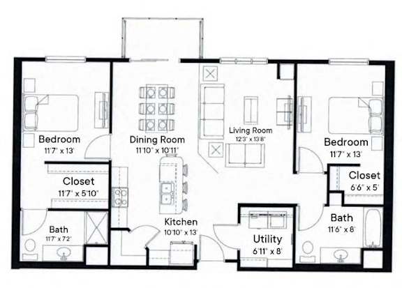 Schmidt Floor Plan at SoRoc On Maine, Rochester, MN