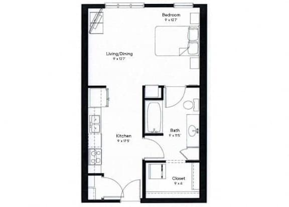 Aborgien Floor Plan at SoRoc On Maine, Rochester Minnesota