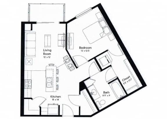 Elmcroft Floor Plan at SoRoc On Maine, Rochester, MN 55904