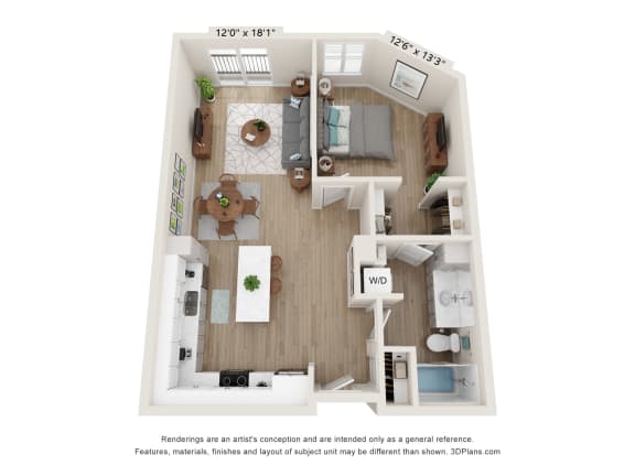 C1 Floor Plan at SoRoc On Maine, Rochester, MN