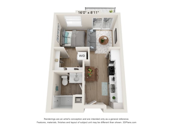a 1 bedroom floor plan  villas at