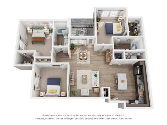 Floor Plan  3 bed 2 bath Banjo Floor Plan