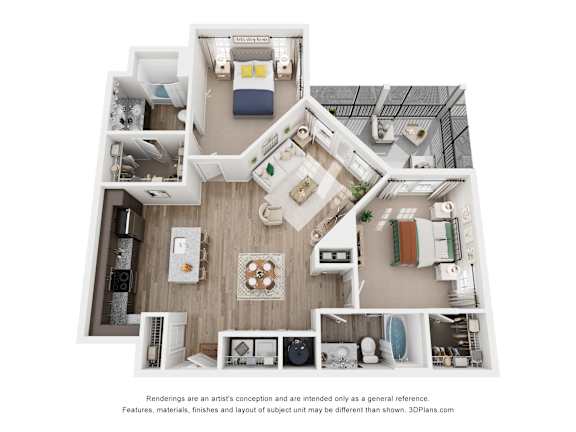 2 bed 2 bath Myrtle Floor Plan at Village at Terra Bella Apartments, Land O' Lakes