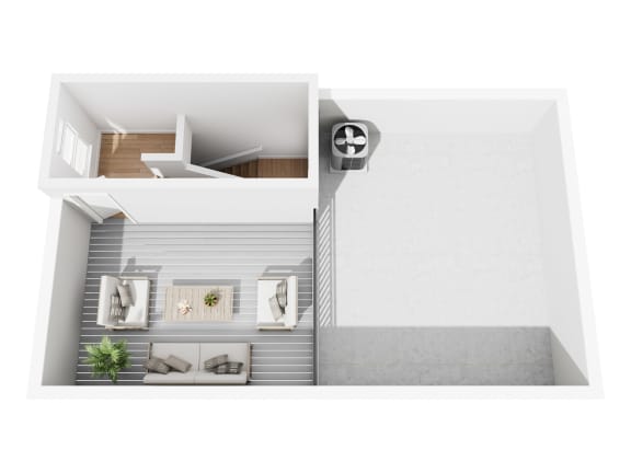 Townhome C floor plan showing the roof deck
