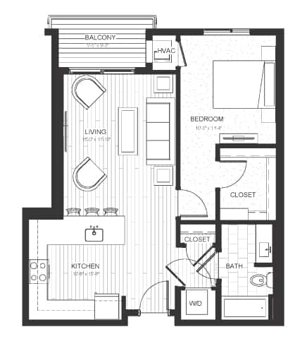 A1 02 Floorplan at Boutique 28, Minneapolis, Minnesota