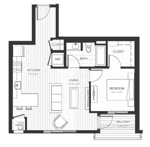 A2 02 Floorplan at Boutique 28, Minnesota, 55408