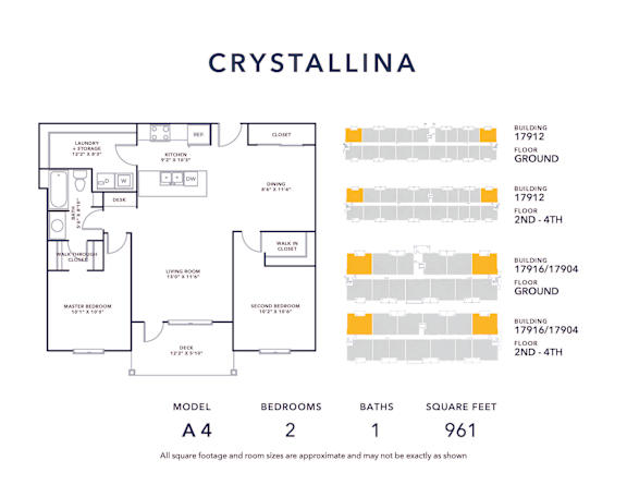 A drawing of a house layout with the title "CRYSTALLINA" at the top.