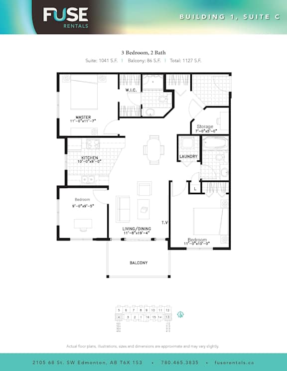 A black and white image of a floor plan for a suite in a building.