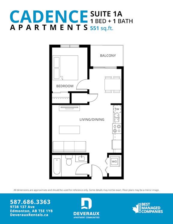 Suite 1A Floor Plan at Cadence at Griesbach, Edmonton, T5E 1Y8