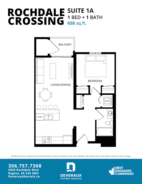 a floor plan of a 1 bed 1 bath