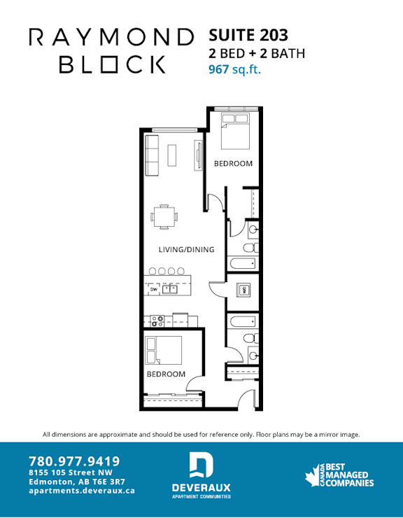 Suite 203 Floor Plan at Raymond Block, Alberta