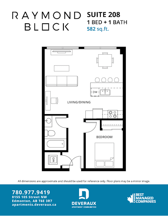 Suite 208 Floor Plan at Raymond Block, Alberta