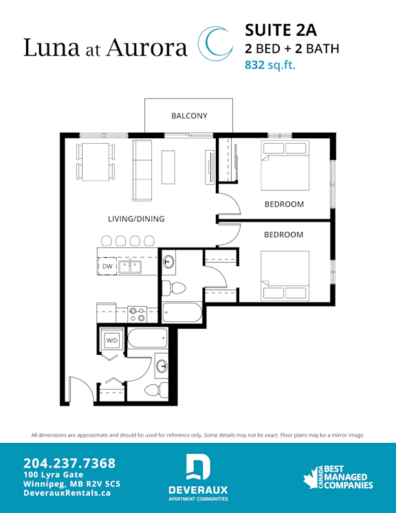 a floor plan of a bedroom apartment