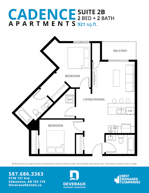 Suite 2B Floor Plan at Cadence at Griesbach, Edmonton, Alberta