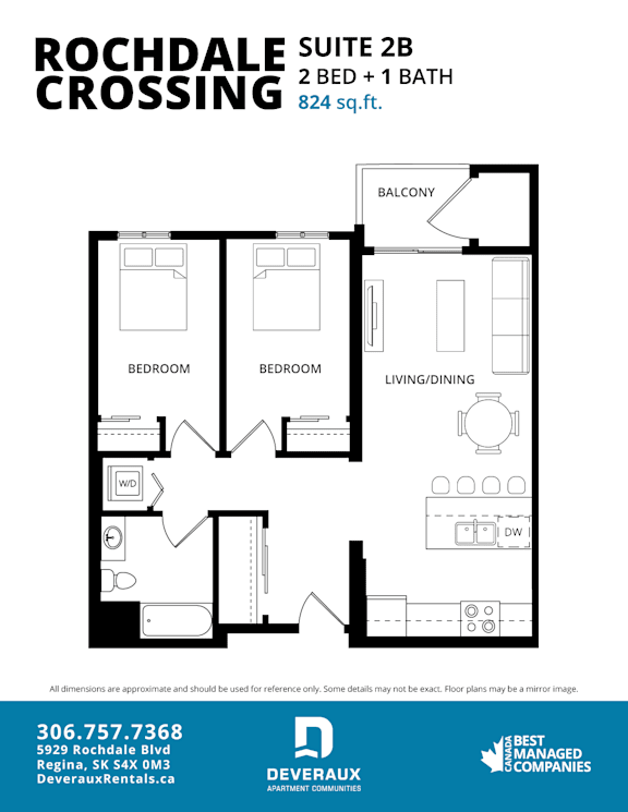 a floor plan of a 1 bedroom floor plan