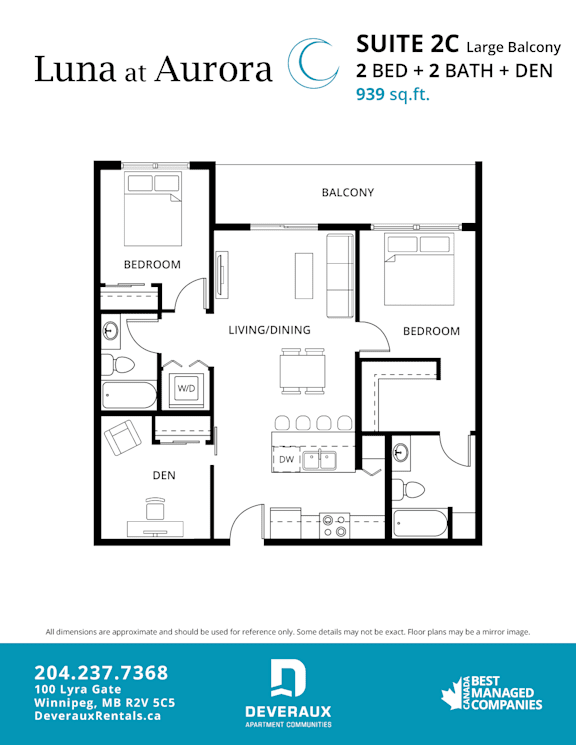 a floor plan of a bedroom apartment