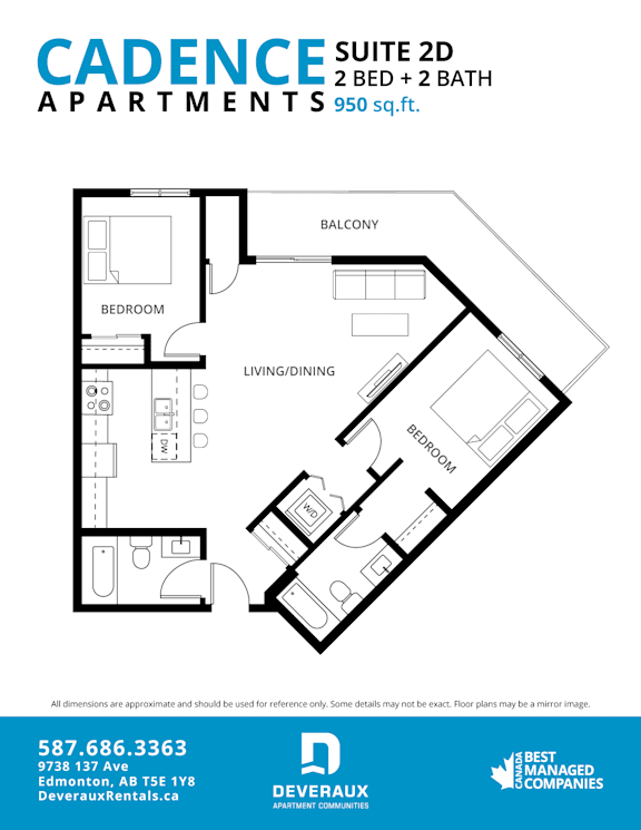Suite 2D Floor Plan at Cadence at Griesbach, Alberta