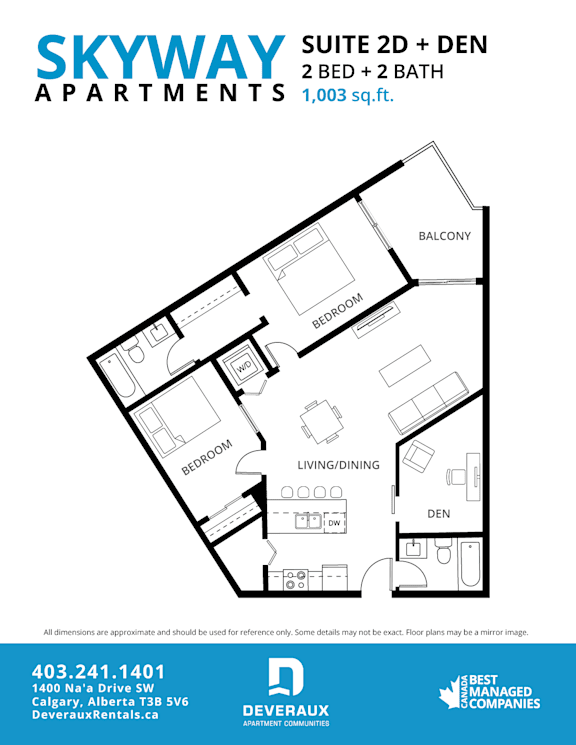 2d Floor Plan at Skyway Apartments, Alberta