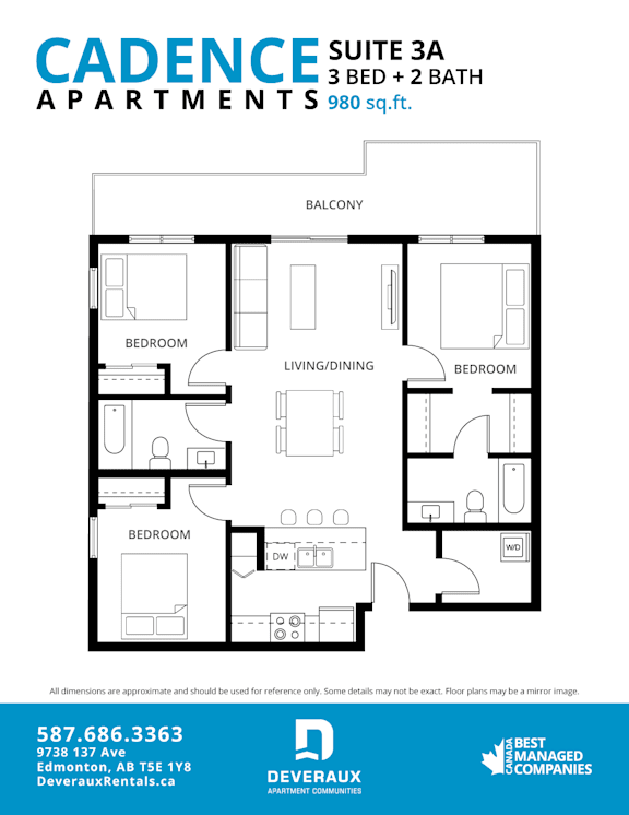 Suite 3A Floor Plan at Cadence at Griesbach, Edmonton