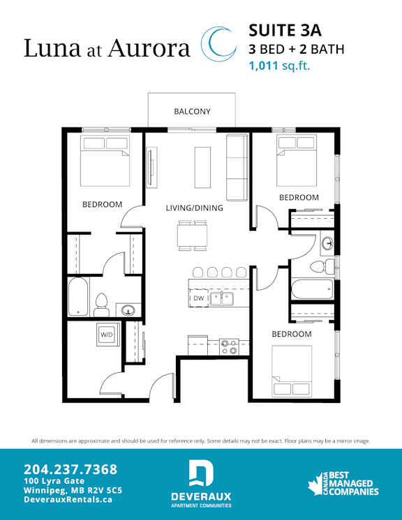 a floor plan of a bedroom apartment