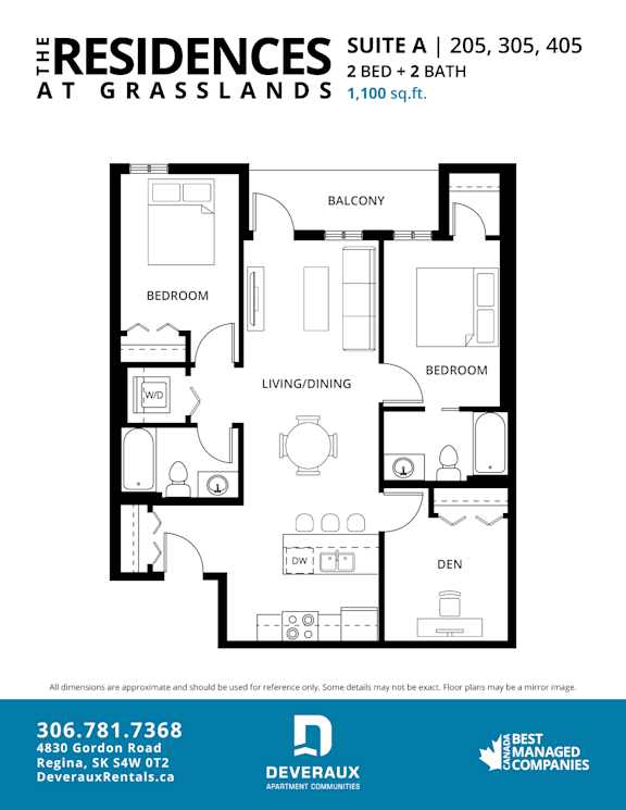 a floor plan of a 1 bedroom 2100 sq ft