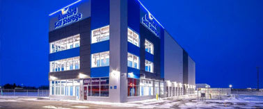 A large building with the words "Habitat for Humanity" on the top.