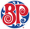 A blue and red logo with the letters "BP" in the center.