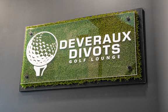 A sign for Deveraux Divots Golf Lounge is displayed.