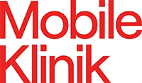 The image shows the text "Mobile Klinik" in red.