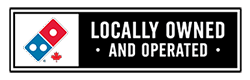 A logo with a pizza slice and the words "Locally Owned and Operated" in front of it.