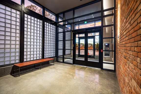Spacious Lobby at Raymond Block, Alberta
