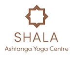 The image is a logo for Shala, an Ashtanga Yoga Centre.